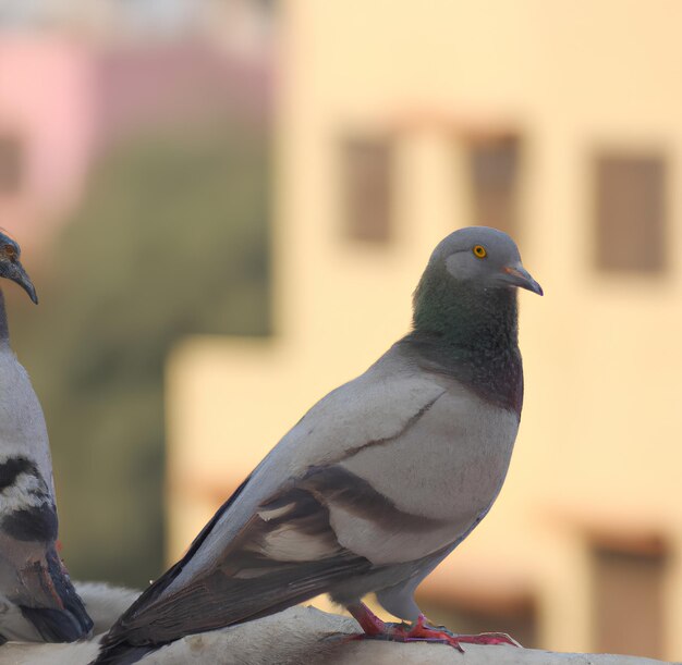 Foto zwei vögel sitzen auf einem felsvorsprung und einer schaut in die kamera.