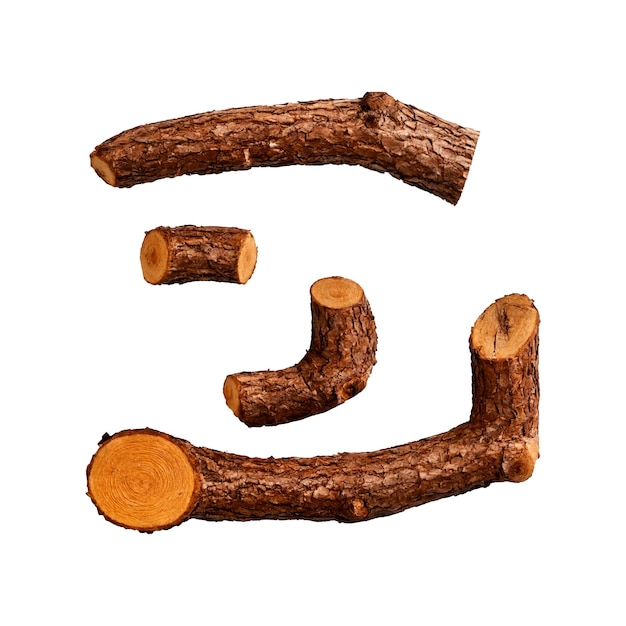 Zwischenzeichen aus Holzstämmen