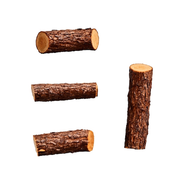 Zwischenzeichen aus Holzstämmen