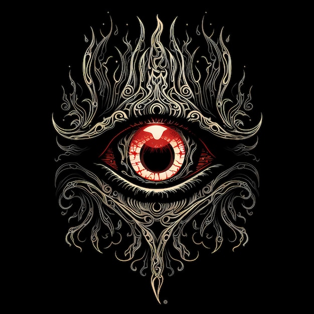 Zyklopen-Feuer-Augen-Tattoo-Design-Illustration