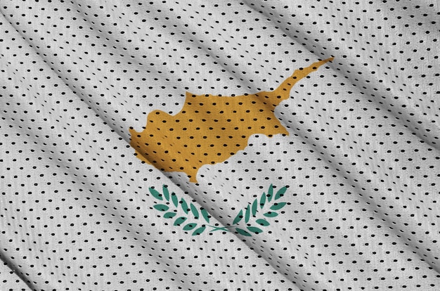 Zypern-Flagge auf einem Sportswear-Netzgewebe aus Polyester-Nylon