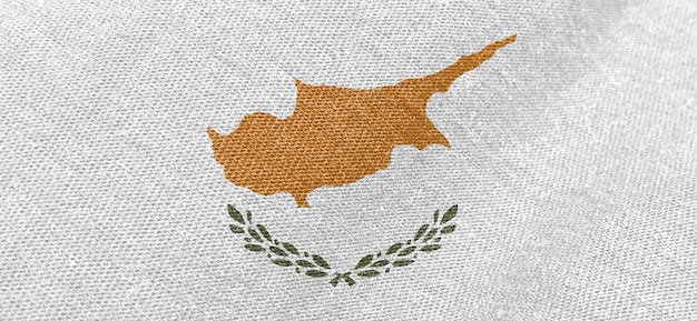 Zypern-Stoffflagge, Baumwollmaterial, breite Flaggen, Tapete, farbiger Stoff, Zypern-Flaggenhintergrund