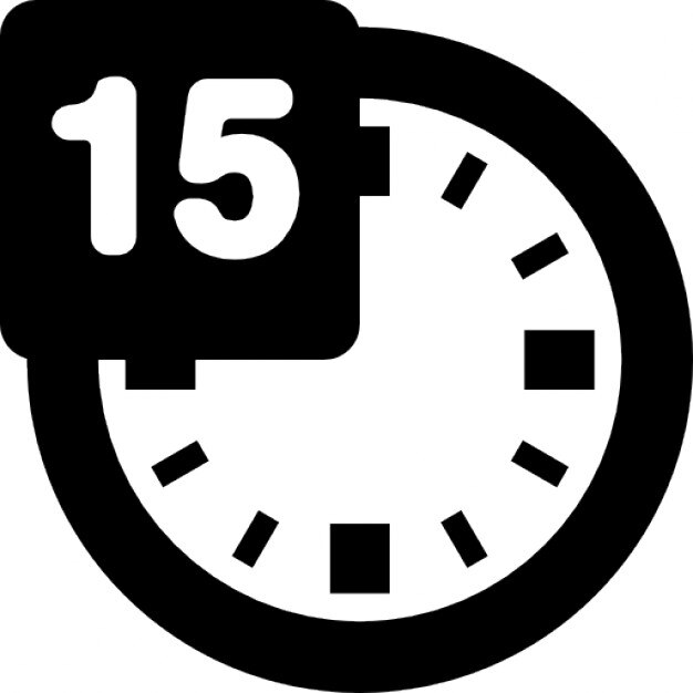 Free Icon | 15 Minutes On The Clock