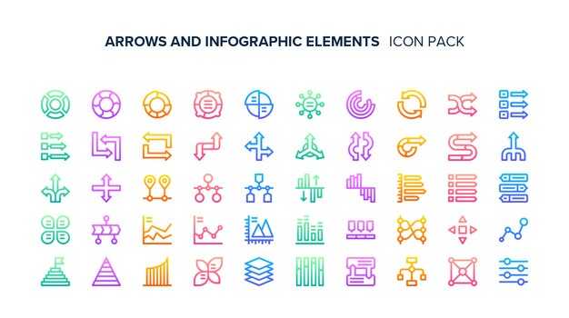 Arrows and infographic elements Premium Icon