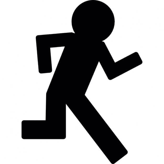 Man running from side view, ios 7 interface symbol