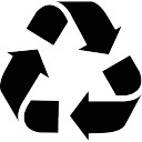 Recycle triangular symbol of three arrows rotation