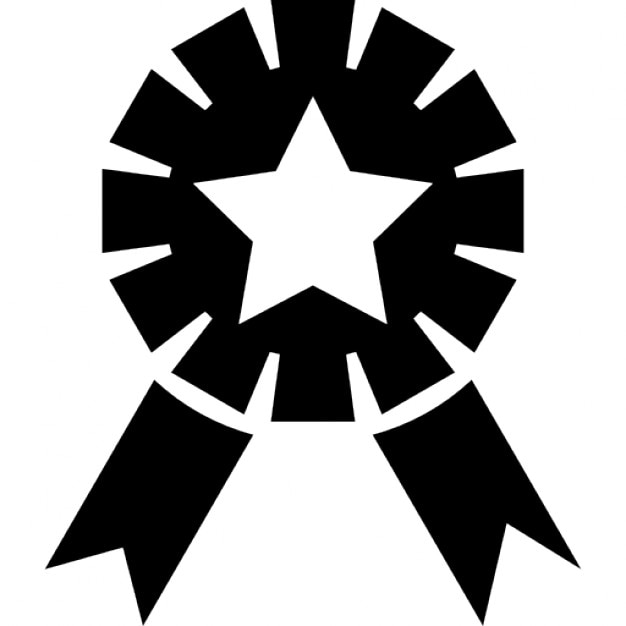 Ribbon award with star shape