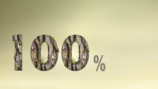 100 percent carbon neutral text with nature texture
