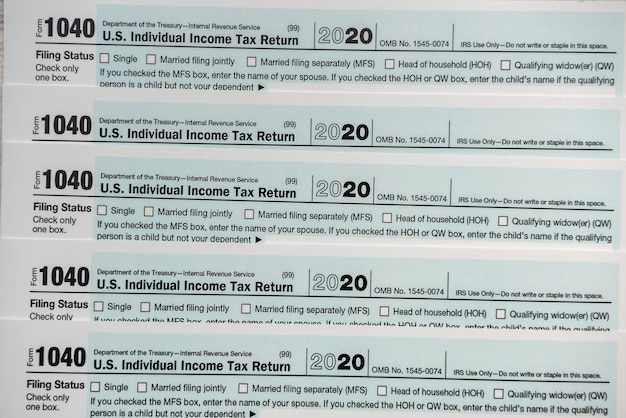 1040 us form individual income tax return form 2020. financial concept