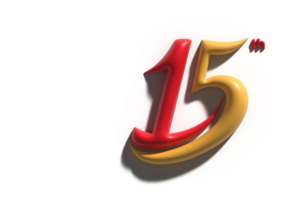 Free photo 15th years anniversary celebration 3d render.