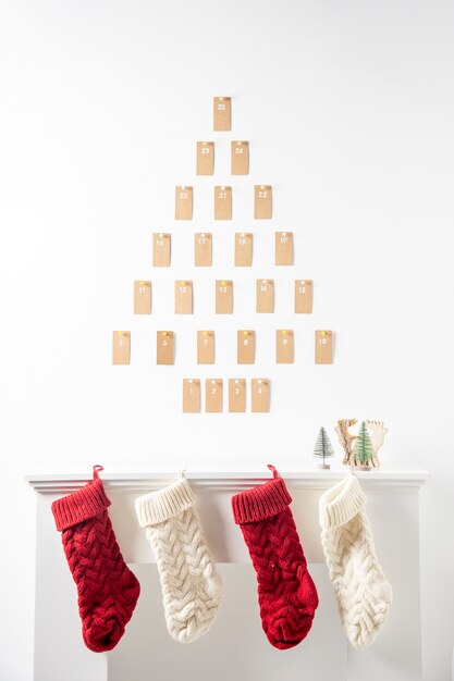 2022 christmas wall calendar and socks