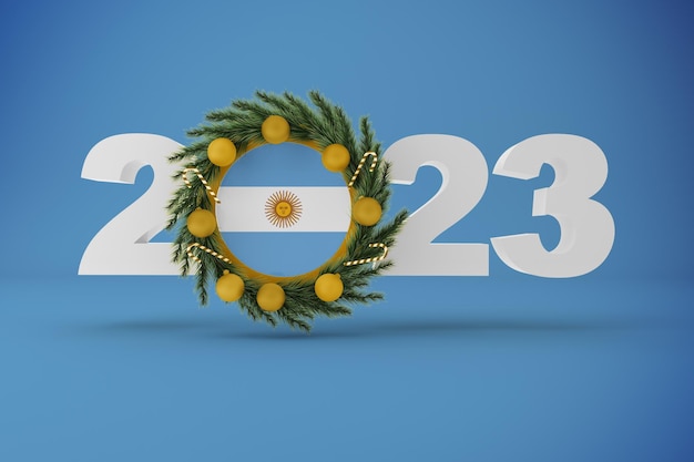 Free photo 2023 argentina with wreath