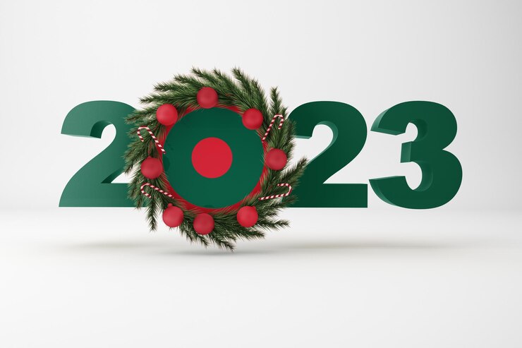 무료 Photo 화환이 있는 2023 방글라데시