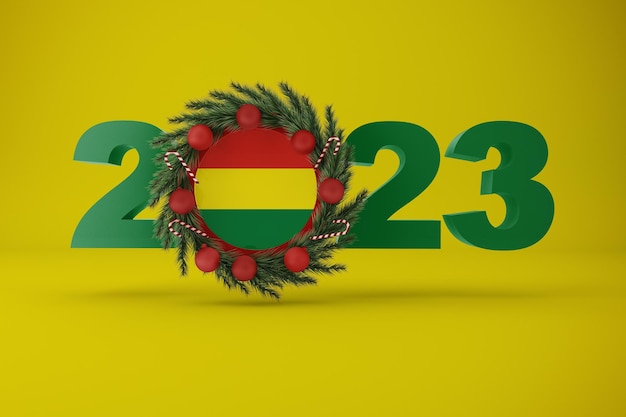 Free photo 2023 bolivia with wreath