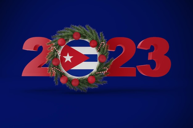 Free photo 2023 cuba with wreath