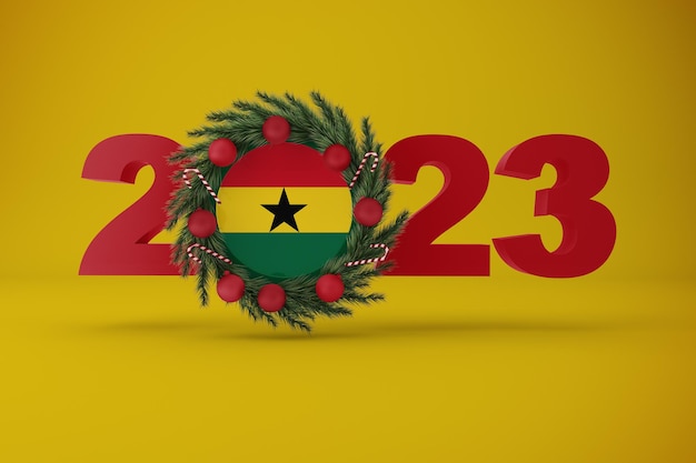 Free photo 2023 ghana with wreath