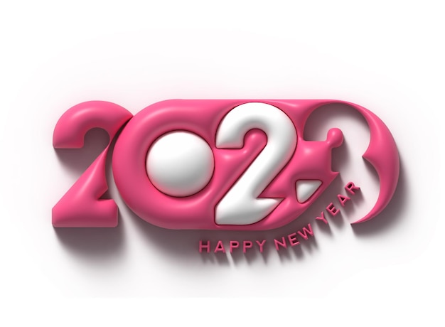 Бесплатное фото 2023 happy new year 3d text typography design element flyer poster wallpaper background.