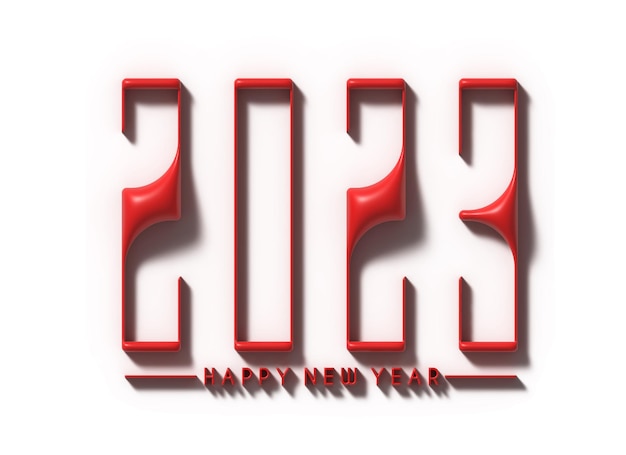 Free photo 2023 happy new year 3d text typography design element flyer poster wallpaper background.