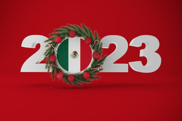 Free photo 2023 mexico with wreath