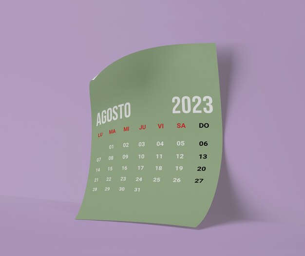 2023 monthly calendar still life