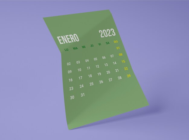 2023 monthly calendar still life