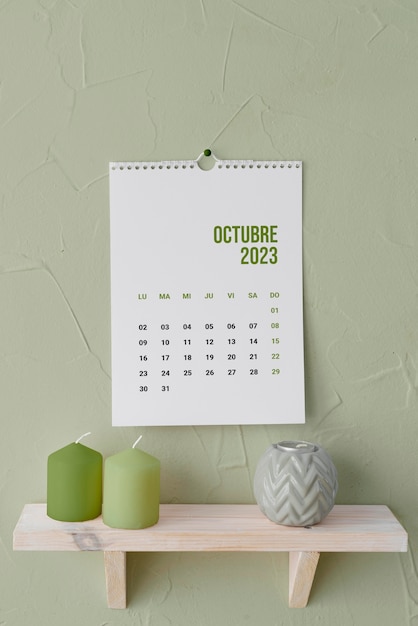 Free photo 2023 monthly calendar still life