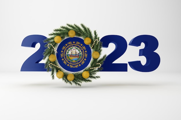 Free photo 2023 new hampshire with wreath