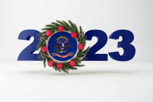 Free photo 2023 north dakota with wreath