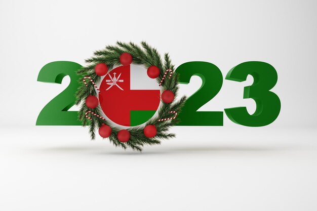 Free photo 2023 oman with wreath