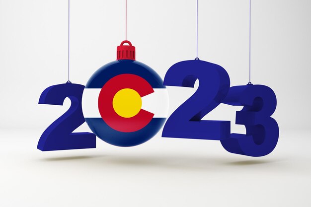 2023 Year and Colorado Christmas Ornament