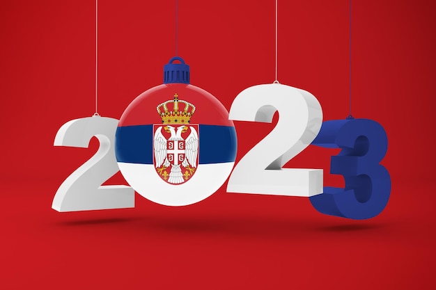 Free photo 2023 year and serbia ornament