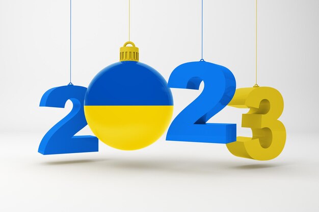 2023 Year and Ukraine Ornament