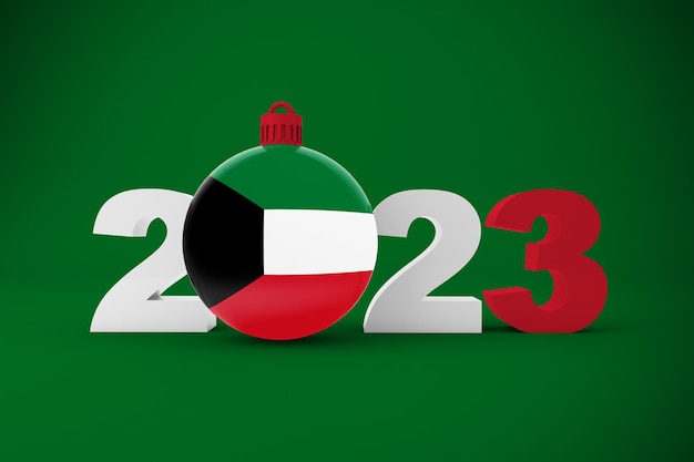 Free photo 2023 year with kuwait ornament