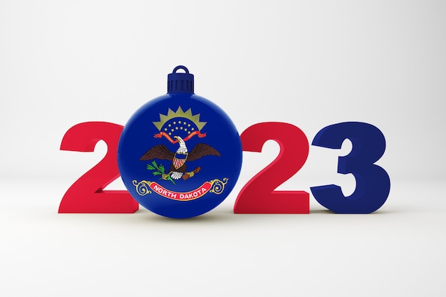 Free photo 2023 year with north dakota christmas ball