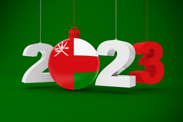 Foto gratuita 2023 anno con bandiera dell'oman