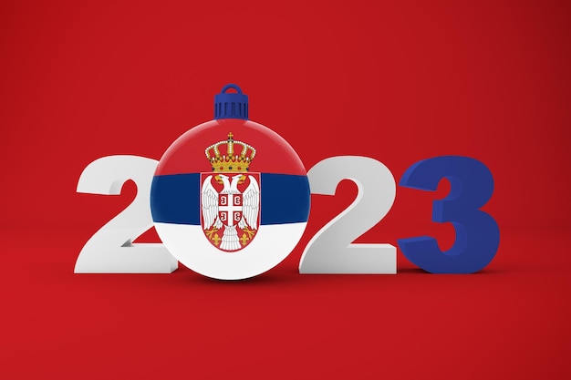 Free photo 2023 year with serbia ornament
