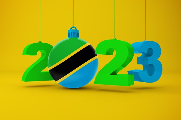 탄자니아 국기가 있는 2023년