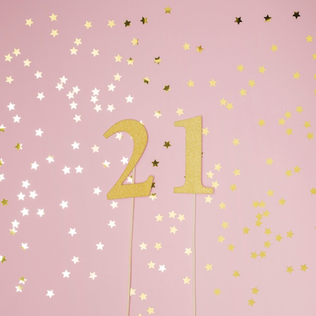 21st birthday with pink background