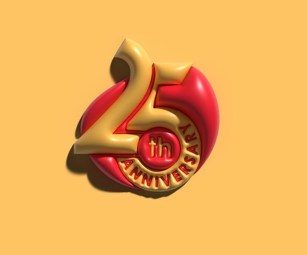 25th Years Anniversary Celebration 3d Render