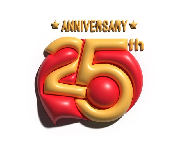 25th Years Anniversary Celebration 3d Render.