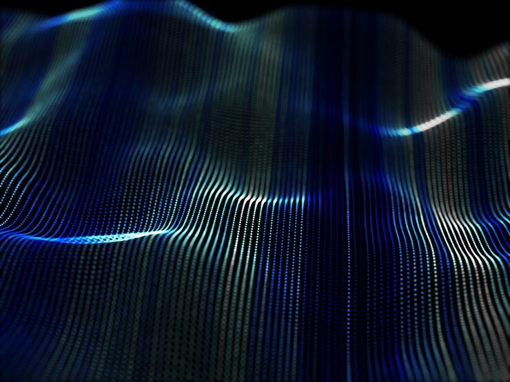 Free Photo 3d abstract background with flowing particles