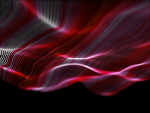 3D abstract background with flowing particles