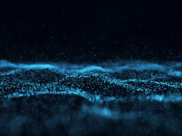 3D abstract background with futuristic particles
