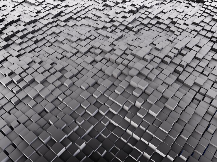 Free Photo 3d abstract background with gray cubes