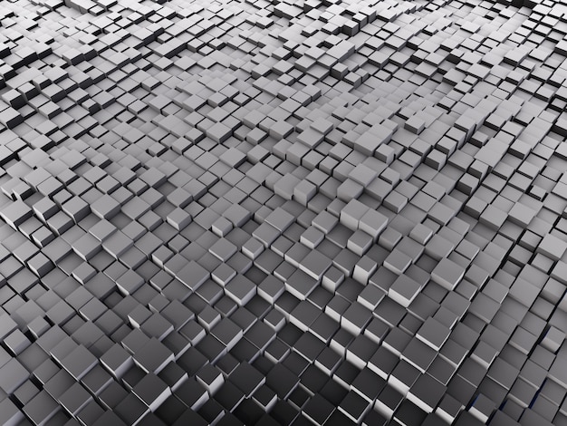 灰色の立方体と3 Dの抽象的な背景