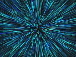 Free photo 3d abstract background with hyperspace zoom design