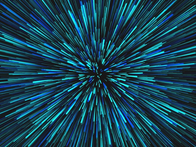 3D abstract background with hyperspace zoom design
