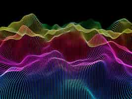 Free photo 3d abstract background with rainbow coloured flowing lines