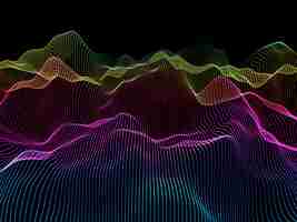 Free photo 3d abstract background with rainbow coloured flowing lines