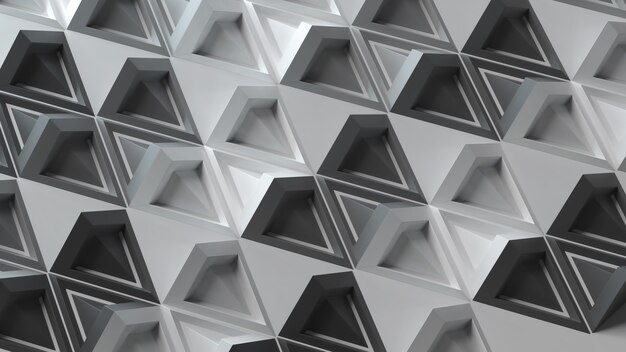 3d абстрактный фон с повторяющимися пирамидальными формами с острыми краями